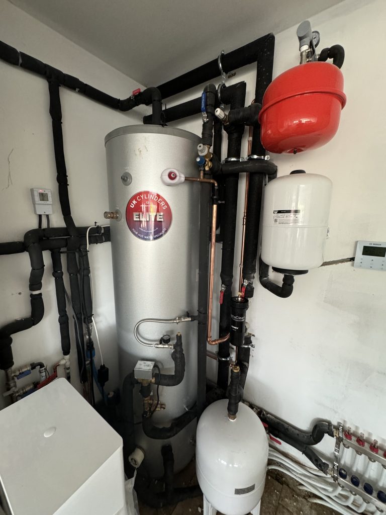 Cylinder for air source heat pump